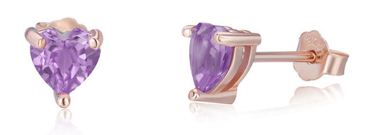 Blossom Gem Heart Stud Earrings