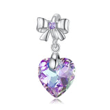 Amethyst Heart Bow Charm